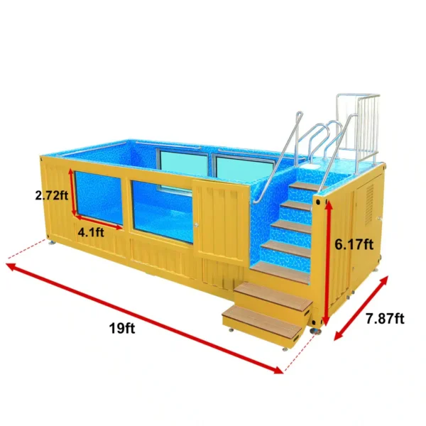 20ft Luxury Container Swimming Pool with Glass Viewing Panel