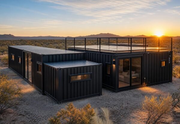 The Ultimate Container Home  -  10 Module Luxury Courtyard Wellness Villa with Plunge Pool, 3 Bedrooms, Office, Art Studio & Recovery Room