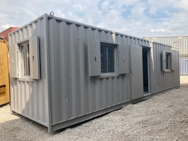 30 ft Insulated Container Office with Three Security Windows