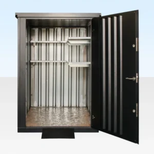Black Galvanized Steel Flat-Pack Garden Shed with Ramp