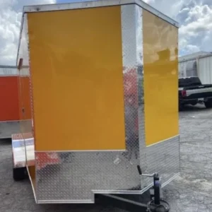 7x14-Yellow-Concession-Front.webp 2024 Fast Cargo 7×14 Tandem Axle Concession Trailer For Sale