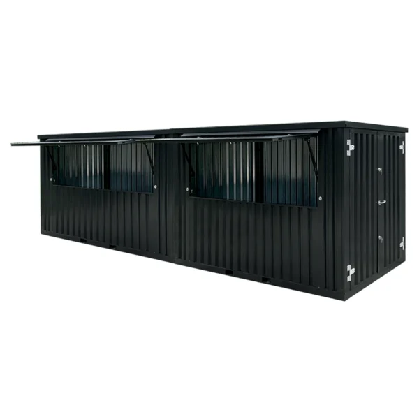 Flat Pack Container 8×2 Xl Meters Black Ral 9005