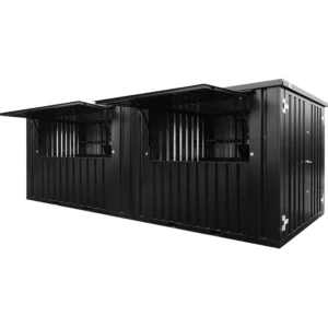 FLAT PACK CONTAINER 6×2 METERS BLACK RAL 9005