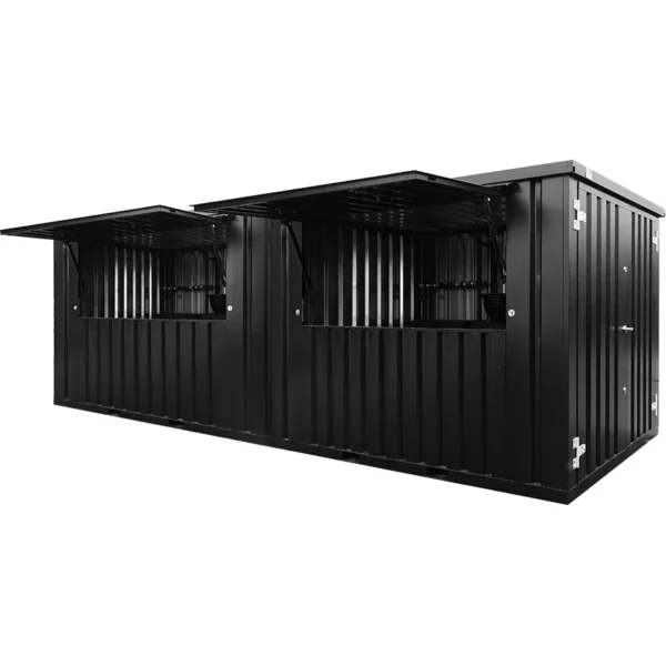 FLAT PACK CONTAINER 6×2 METERS BLACK RAL 9005
