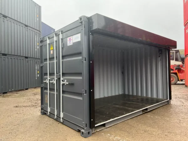 Shipping Container with Electric Full Roll-Up Side Opening Door
