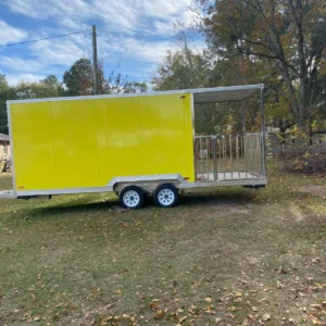 food trucks for sale yellow, double axel, 7 by 18 with electrical connection