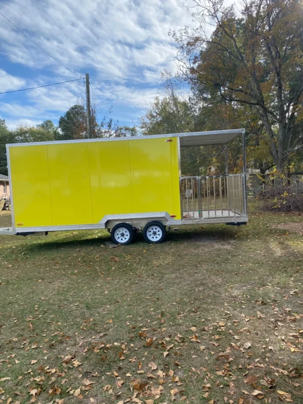 food trucks for sale yellow, double axel, 7 by 18 with electrical connection
