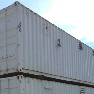40 ft Container Shop – Climate Controlled Office & Storage Unit with Racking