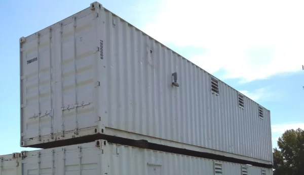40 ft Container Shop – Climate Controlled Office & Storage Unit with Racking