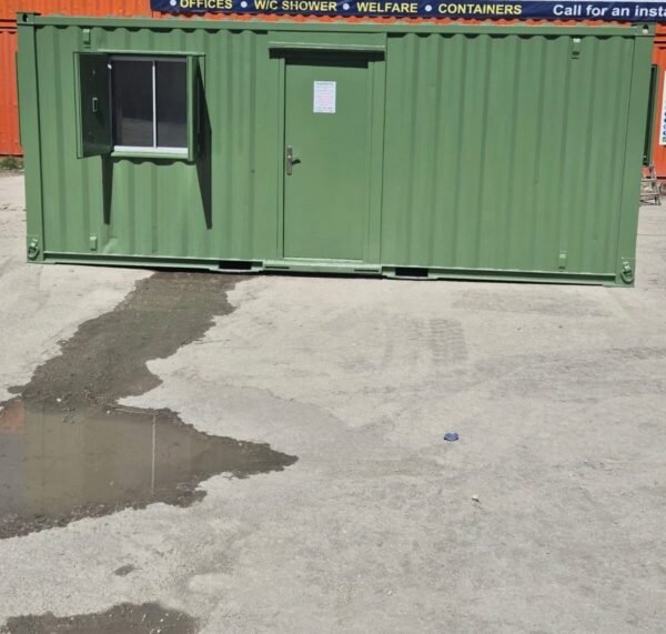 20ft x 8ft Mobile Office Container – Open Plan (Green)