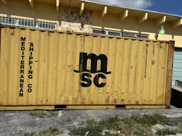20 ft Yellow Preowned Steel Cargo Container