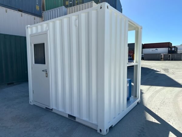 White Modified 10ft Shipping Container with AC - New